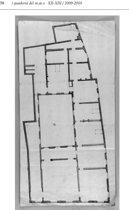 Fig.  1.  Planimetria  del  piano  nobile,  XVIII  sec.  Bologna,  Biblioteca  Comunale dell’Archiginnasio, Archivio Gozzadini