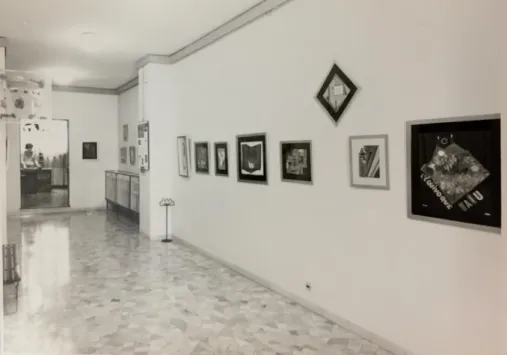 Fig. 4 – Esposizione di E.L.T. Mesens alla galleria del Naviglio, Milano,  1965 © Getty Research Institute, Los Angeles (920094) 