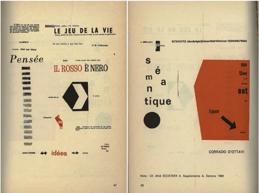 Fig. 3 – Corrado D’Ottavi, Le rouge et le noir (sémantigraphie),  “ Phantomas ”,  45-49 (1964), pp