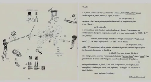 Fig. 1 – Gianfranco Baruchello, Edoardo Sanguineti, T.A.T., 1967 