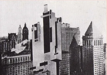 Fig. 2: El Lissitzky, Wolkenbügel, 1924-25. Fig. 3: Ivan Leonidov, Progetto di concorso per il Palazzo della Cultura, Mosca, 1930.