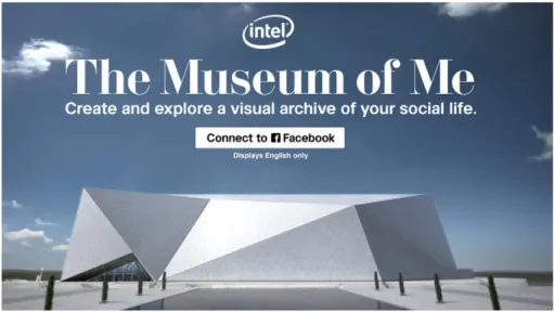 Fig. 1 L’edificio virtuale di The Museum of Me, applicazione per Facebook, Intel 2011 The Museum of Me, l’applicazione che ormai diversi anni fa la Intel ha 