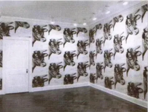 Fig. 1 Andy Warhol, Cow Wallpaper, 1966. Veduta dell’installazione alla Leo Castelli Gallery,  New York, aprile 1966
