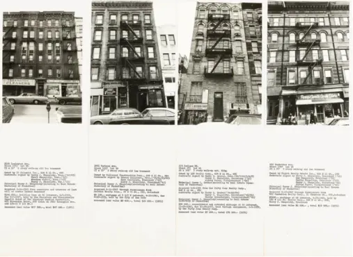 Fig. 3 Hans Haacke, Shapolsky et al. Manhattan Real Estate Holdings,  a Real-Time Social System, as of May 1, 1971 (dettaglio)