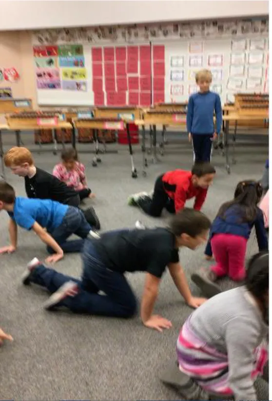 Figure  1  –  First-grade  students  enacting  the  “Royal  March  of  the  Lion”  from  The  Carnival of the Animals by Camille Saint-Saëns