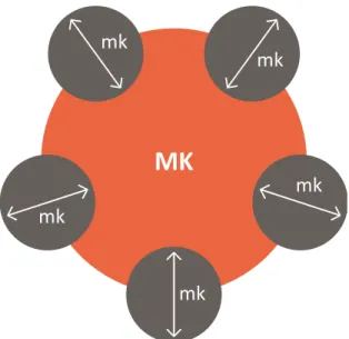 Abb. 1 – Schülertyp 1. MK: Makrokultur (impliziert Deutschland)/mk: verschiedene  Mikrokulturen  (über  deren  Mischungsverhältnisse  keine  Aussage  gemacht  werden  kann)