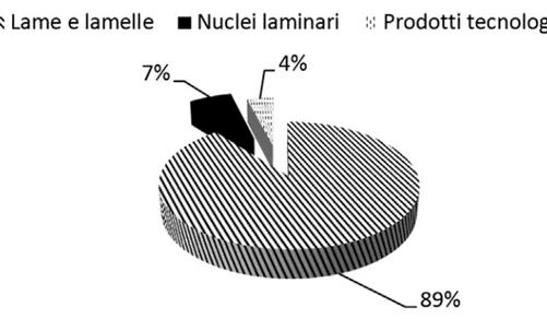 Fig. 11. Composizione dell’insieme litico riferibile al Paleolitico superiore.  