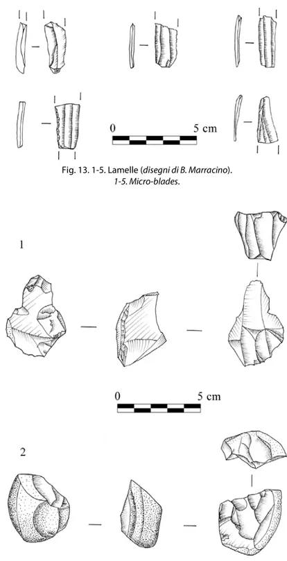 Fig. 13. 1-5. Lamelle (disegni di B. Marracino).  