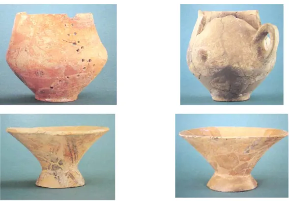 Fig. 17. Boccali e vasi su piede da Ciavolaro (da C ASTELLANA  1996, AGS/3448, 3453, 3444, 2150) 