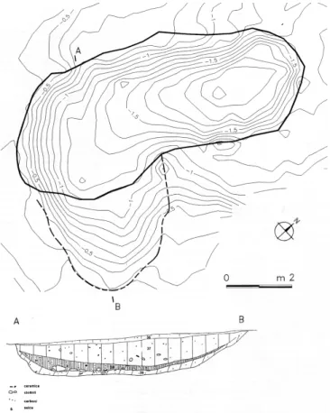 Fig. 27. Gazzo Veronese. Vista obliqua della capanna  seminterrata databile al Campaniforme (da S ALZANI  1998, 