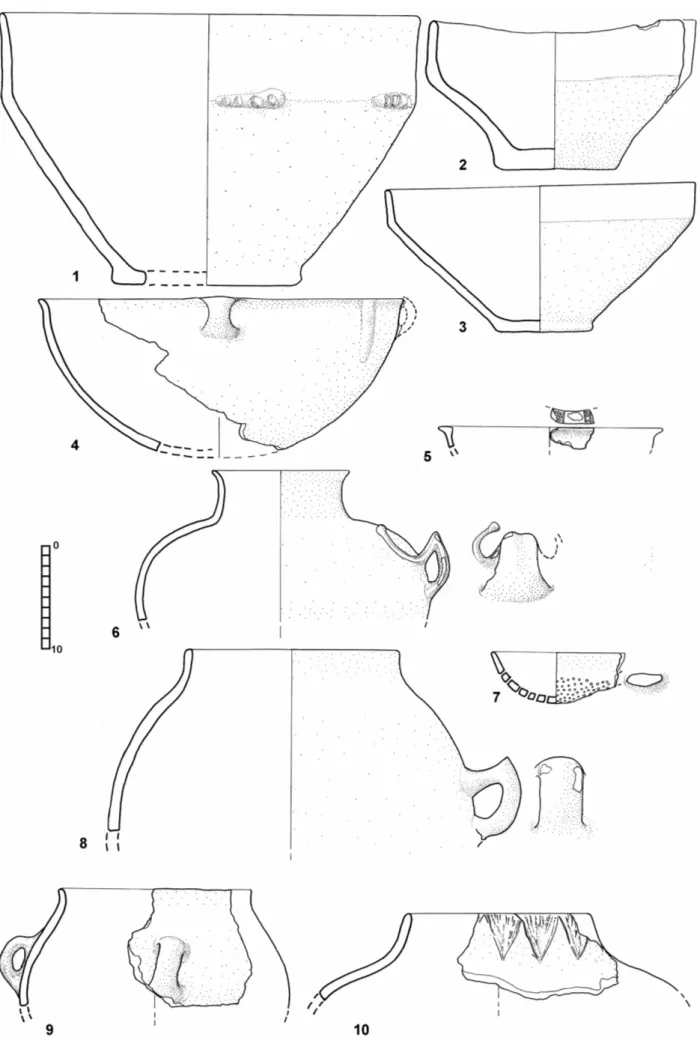 Fig. 6 – Grotta dei Banditi (Brisighella, RA). Ceramiche dell’antica età del bronzo. 