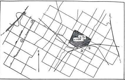 Figura 7: Localizzazione dei siti individuati da Edmondo Fabbretti nel corso delle proprie indagini (da U GOLINI  1931): 1