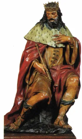 Fig.  12,  Angelo  Piò,  Re  David,  terracotta  dipinta, prima metà del XVIII secolo, Museo  Davia Bargellini 