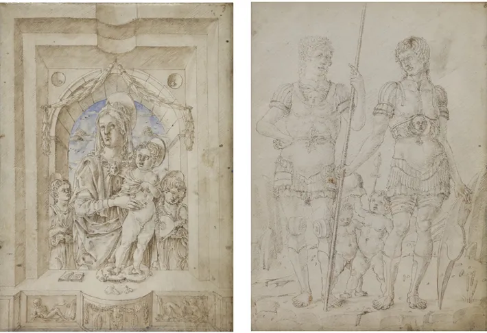 Fig.  5,  Marco  Zoppo,  Centurioni  romani  (f.  15v,  ‘Rosebery’s  album’),  1455-1460,  Londra,  Department  of  Prints and Drawings of the British Museum