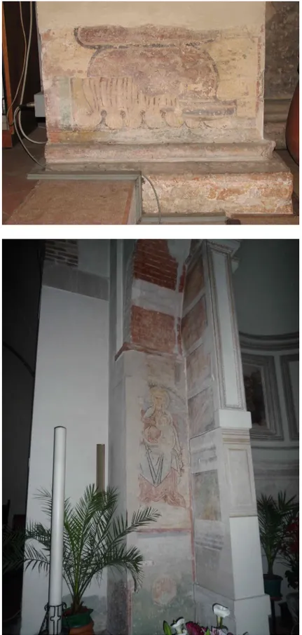 Fig.  44,  Mantova,  Chiesa  di  Santa  Maria  del  Gradaro,  pilastro  d’accesso  alla  cappella  maggiore,  plinti  di  colonna sovrapposti
