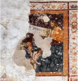 Fig.  3,  Pittore  pistoiese  sec.  XIV,  Assunzione  della  Vergine  con  san  Tommaso  che  riceve  la  Cintola  e  Storie  di  Maria  ed  Eva,  particolare  con  Creazione  di  Eva