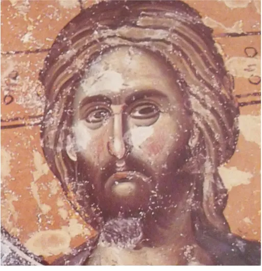 Fig.  10.  Maestro  del  Giudizio,  Cristo,  particolare,  1312-1315,  Genova,  Cattedrale  di  San  Lorenzo,  controfacciata 