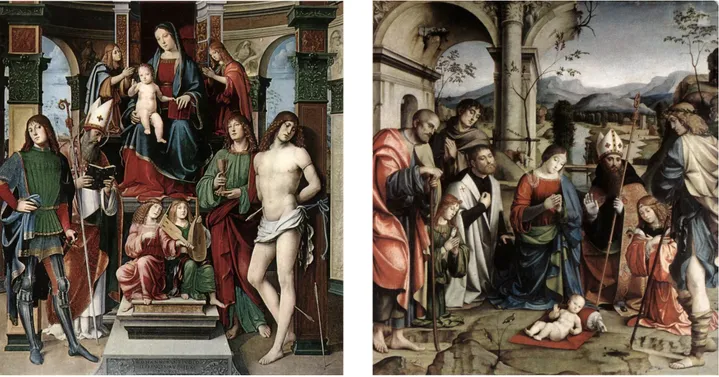 Fig.  2,  Francesco  Raibolini  detto  il  Francia,  Pala  Bentivoglio,  1498-99,  Bologna,  Pinacoteca  Nazionale  di  Bologna.