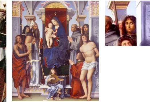 Fig.  6,  Francesco  Raibolini  detto  il  Francia,  Pala  Felicini,  circa  1490,  Bologna, Cappella Felicini, chiesa di Santa Maria della Misericordia