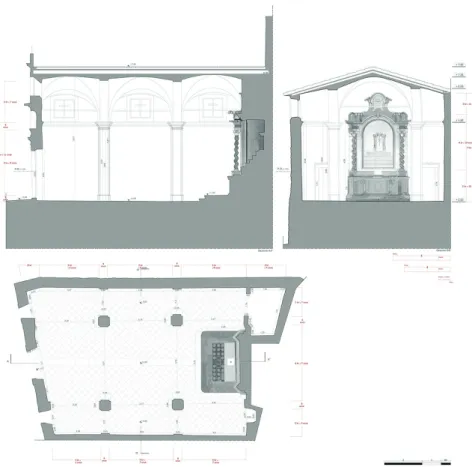 Fig.  5  Geometric  take-over  of  the  oratories  of  Beata  Vergine  dell’Immacolata Concezione and San Quiricino in San Quirico di Valleriana