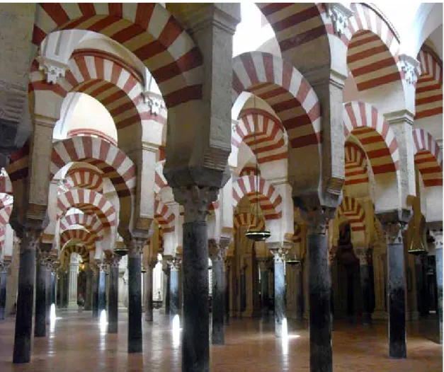 Fig. 4 Il sistema colonnato dell’interno della Moschea di Cordoba