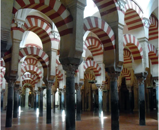 Fig. 4 Il sistema colonnato dell’interno della Moschea di Cordoba