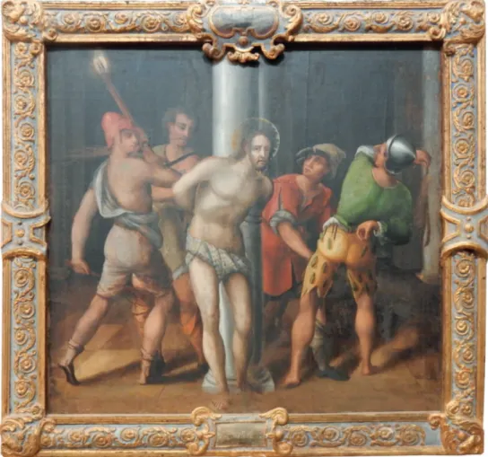 Fig. 6 La flagellazione di Cristo. Quadro della fine del XVI sec. conservato  nella chiesa di San Bernardino