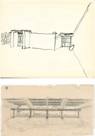 Fig. 9  Disegno di archivio. S. Fehn, Schizzo, Marocco, 1951. © Nasjonalmuseet for kunst, arkitektur og design.