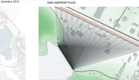 Figure 5  -  Lake buffer-zone  and Visibility of the Dam from  the High-way