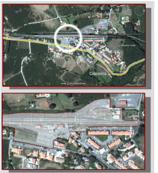 Fig. 8 –  Foto  satellitari di Caprani- Caprani-ca SCaprani-calo (VT). Area di progetto.