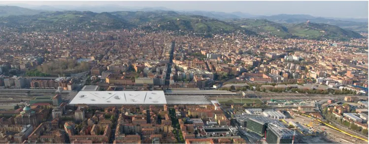 Fig. 1 - Il più recente progetto per  la nuova Stazione Centrale di  Bolo-gna, di A. Isozaki (Fonte: Comune  di Bologna)