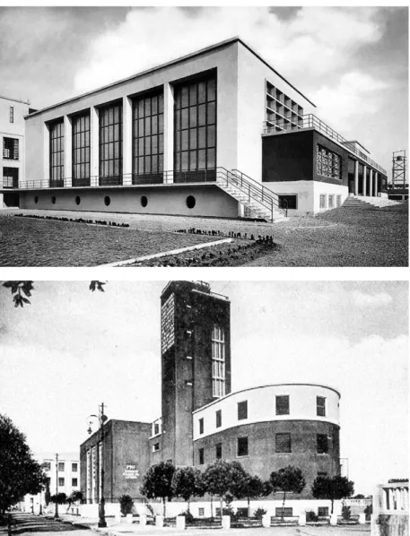 Fig. 11 - vista del retro dell’edifi- dell’edifi-cio con la piscina in primo piano,  1935.