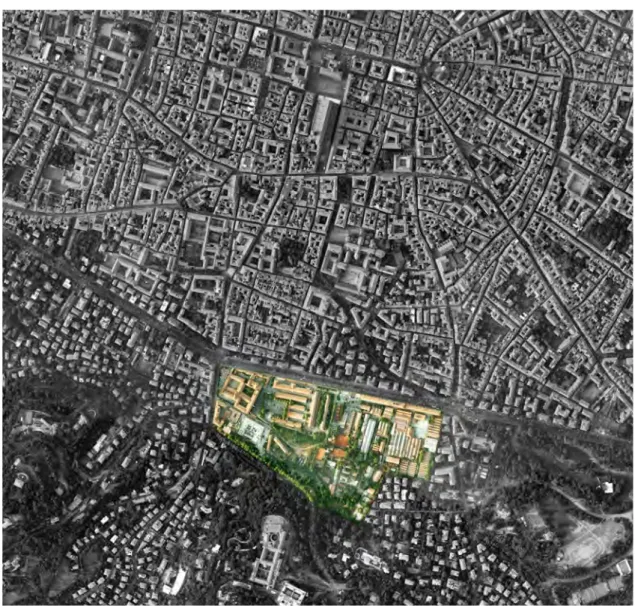 Fig. 15. Immagine aerea dell’area  Ex Staveco. Porta San Mamolo. Fonte: Comune di Bologna