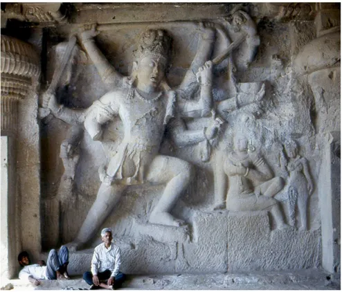Fig.  5.  Śiva  Andhakāsuravadhamūrti,  grotta  cosiddetta  Dhumar  Leṇā,  VII  secolo circa, Ellora (Maharashtra) 