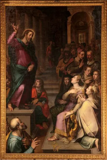 Fig. 3. Francesco Cavazzoni, Predica di Cristo alla Maddalena, 1580,  Bologna,  Chiesa  di  Santa  Maria  Maddalena