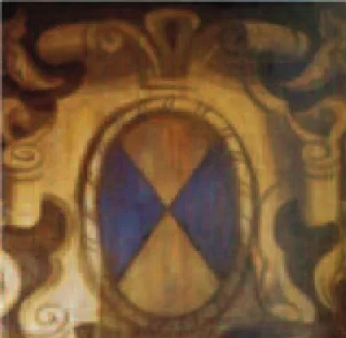 Figura 15: Stemma araldico della famiglia Guidi di Bagno, affresco, Corridoio degli Stemmi, Palazzo Guidi di Bagno (ora Palazzo della Provincia), Mantova