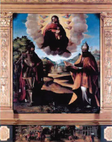 Figura 1: Artista mantovano, Madonna con Bambino e i Santi Sebastiano e Gre-