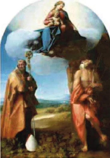 Figura 4: Gian Francesco Tura, Madonna con Bambino e Santi, olio su tavola, colle- colle-zione Orombelli, Milano