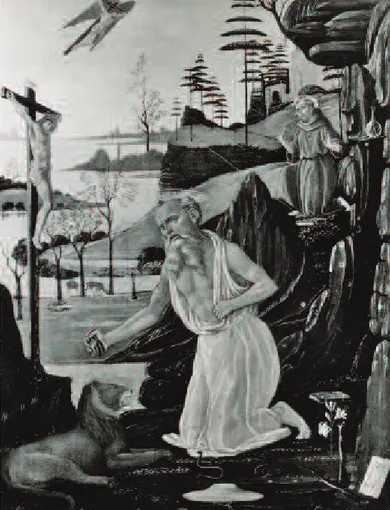 Fig. 14 Jacopo del Sellaio, San Girolamo penitente nel deserto, tempera su tavola, cm 40,6x28,9, 1480-1493, El Paso (TX), El Paso Museum of Art