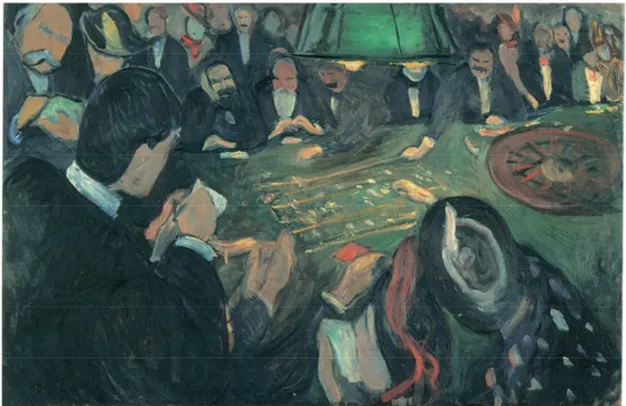 Figura 5.  Al tavolo della roulette , Edvard Munch, 1892 8 .