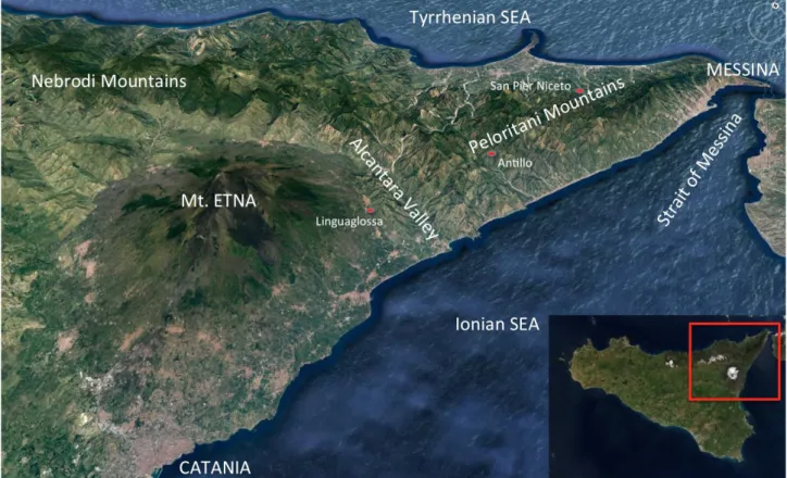 Fig. 23: 3D Orography of the eastern coast of Sicily between Catania and Messina 