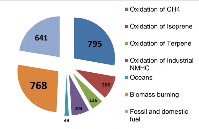 Figure 4. Sources of global CO emissions in terms of T(CO)/yr (adapted from ref. [16])