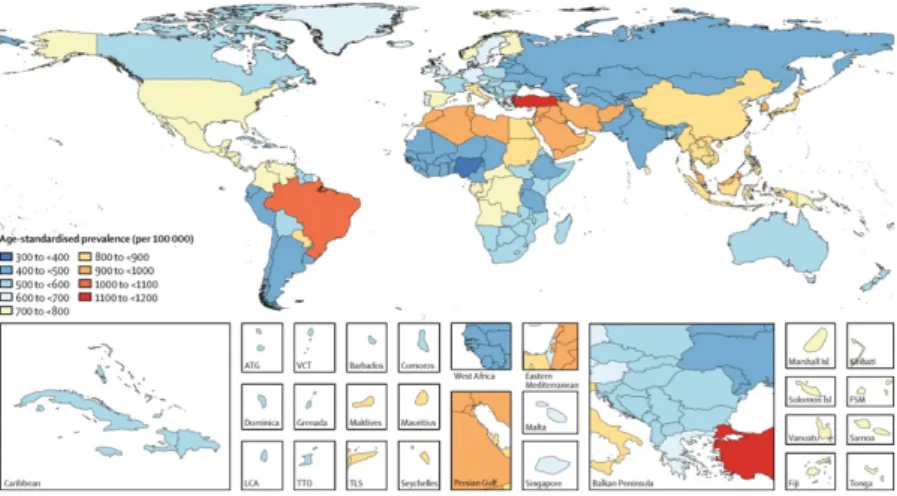 Figure 10. Global, regional, and national burden of Alzheimer's disease and other dementias