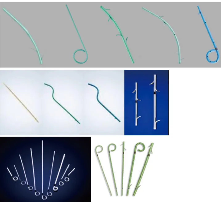 Figure 7  A display of different types of pancreatic plastic stents available.