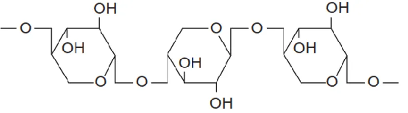 Figure 1.2: Molecular structure of a typical hemicellulose, xylan 