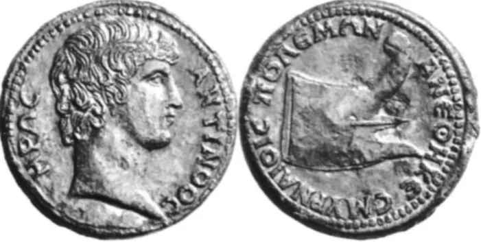 Figura 2 – Moneta battuta sotto l’autorità di Polemone recante al dritto il tipo di Antinoo ( RPC  III, 1983)