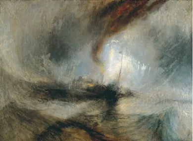 Figura	1.7	–	J.M.W.	Turner,	Tempesta	di	neve,	battello	a	vapore	al	