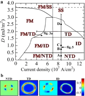 Figure 2.  Magnetization phase diagram and topological density. (a) Stability phase diagram of the 