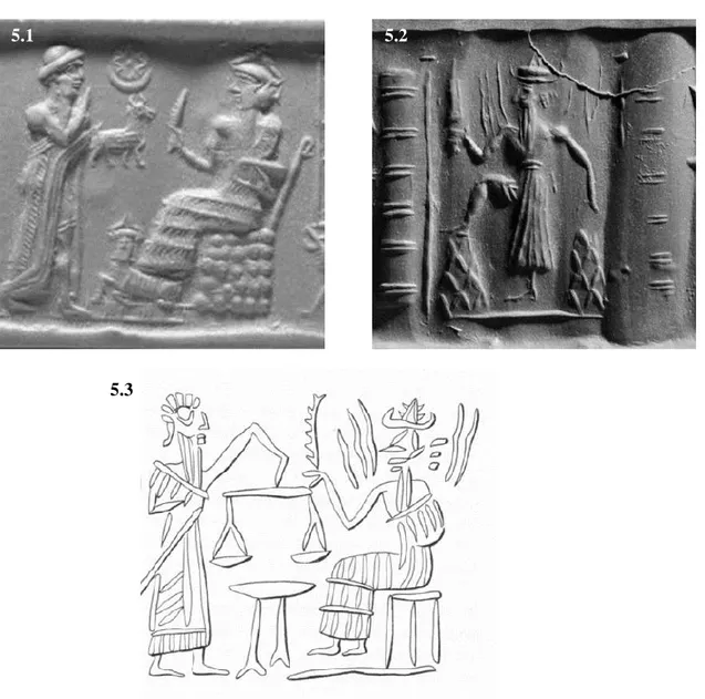 Fig  5  Utu-Šamaš  dio  della  giustizia  –  5.1:  Cilindro  di  ematite,  Isin-Larsa  (2004-1790  a