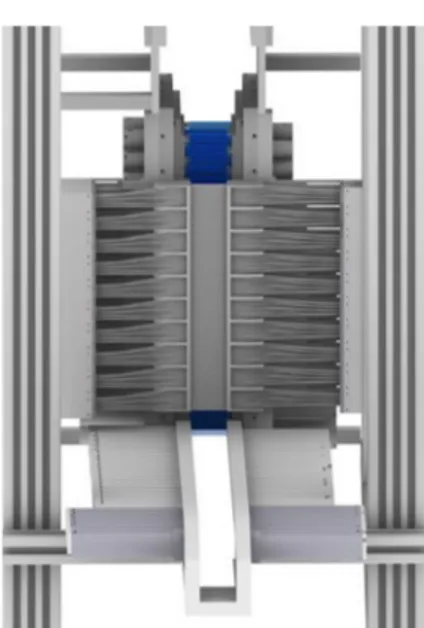 Fig. 18 CAD rendering of the tagging system and ARGUS, viewed in the beam direction